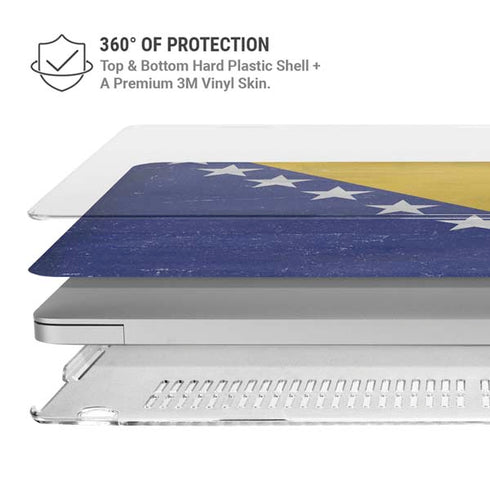 Bosnia and Herzegovina Flag Distressed MacBook Air 15in (2023-2025) Case plus Skin